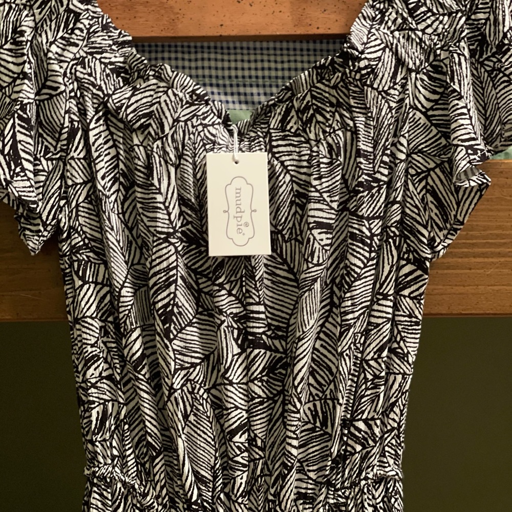 Women’s XS Mud Pie Romper Jumpsuit Black White